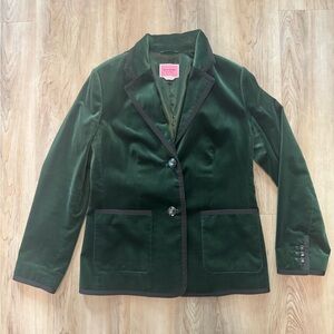 Kate Spade Forest Green Velvet Blazer